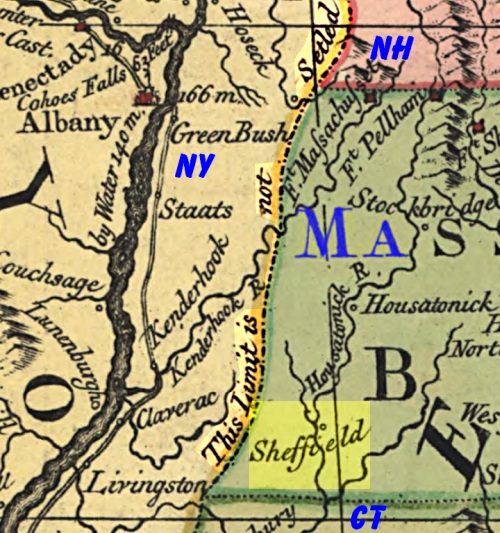 Enhanced extract from John Mitchell map 1755