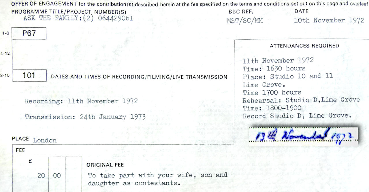 1972 BBC contract (detail)