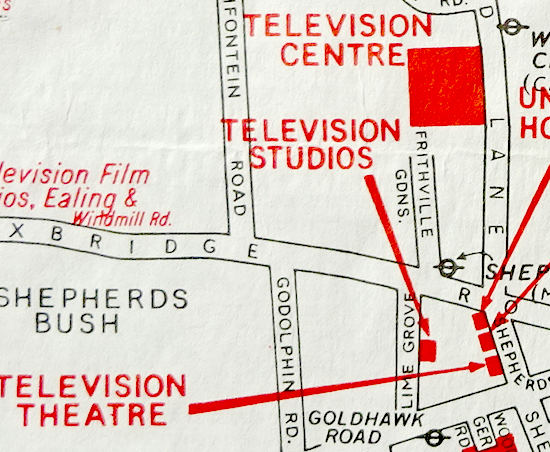1972 BBC TV studios location plan
