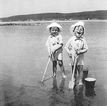 Richard and Allan James at Braystones, about 1946