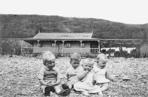 L-R: Derek Robson, Richard, Janet Robson, & Allan; about 1943