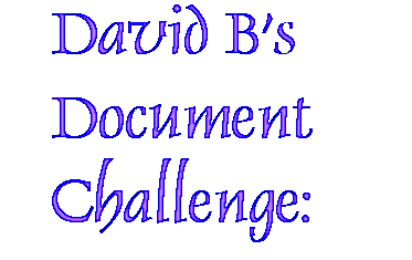 David B's Document Challenge