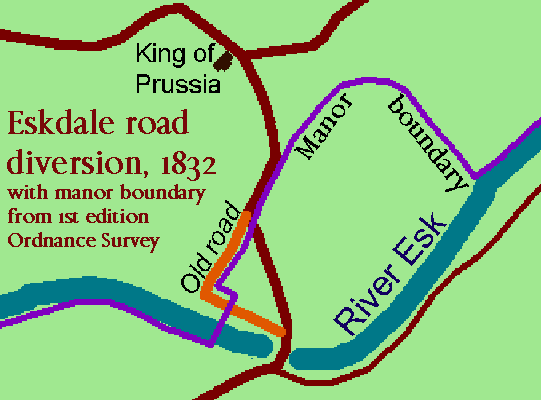 Map of 1832 diversion and manor boundary oddity