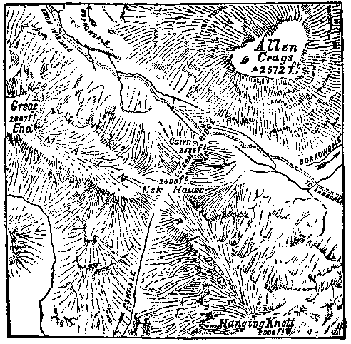 Baddeley's map of Esk Hause