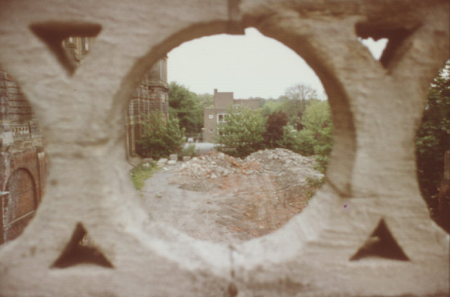 London, UK. Summer 1980. Looking along former railway line from north-west entrance bridge of Alexandra Palace.