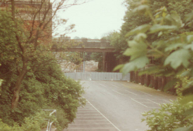 London, UK. Summer 1980. Looking along former railway line on northwest side of Alexandra Palace.