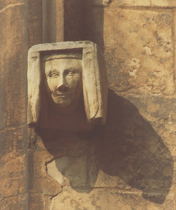 Nottinghamshire, England. Early autumn c1990. Carving on south side of Southwell Minster (cathedral).