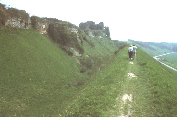 Pays de Bray, France. Spring 1985. Outer rampart on west side of castle (chateau) at Arques-la-Bataille.