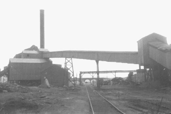 Millom ironworks, Cumbria, UK. Summer 1968. Looking north-east along sidings