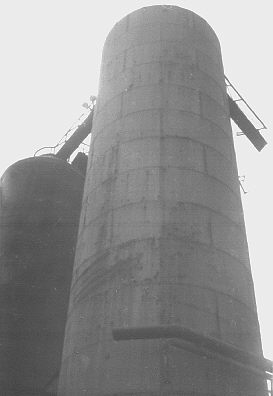 Millom ironworks, Cumbria, UK. Summer 1968. Close-up of stove