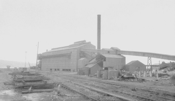 Millom ironworks, Cumbria, UK. Summer 1968. Main building from south-east
