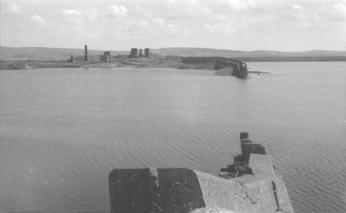 Hodbarrow iron ore mine, Cumbria, UK. Summer 1968. Inner barrier and broken ground from west end