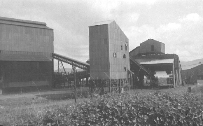 Millom ironworks, Cumbria, UK. Summer 1968. Buildings at east end of site