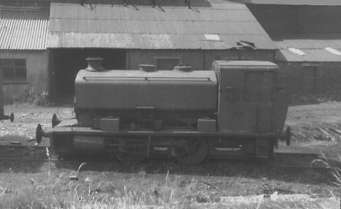 Millom ironworks, Cumbria, UK. Summer 1968. Shunting engine on siding