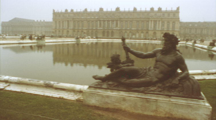 Versailles, France. Spring 1985. Central range of main palace (chateau) from north-west.