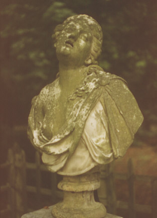 Versailles, France. Spring 1985. Bust in the park.
