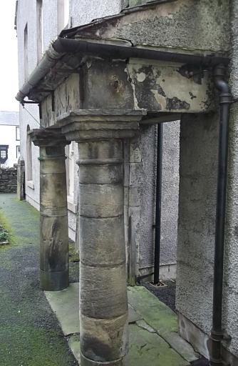 The 1719 porch of the Old Meeting House, Cockermouth, in 2012