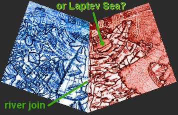 Northern regions on the Ruysch world map, rotated