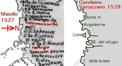 1527 and 1529 mapping from Verrazzano data