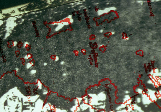 The match of most of the mid-Atlantic islands, with the projector left of centre and north at right